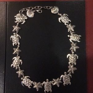 Turtle, star fish and seashell necklace